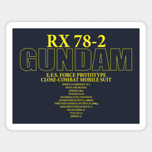 GUNDAM RX-78-2 Front and Back Sticker